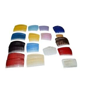 Vtg Lot Goody Side Hair Comb Clips Plastic Rainbow Colorful 80's + extras